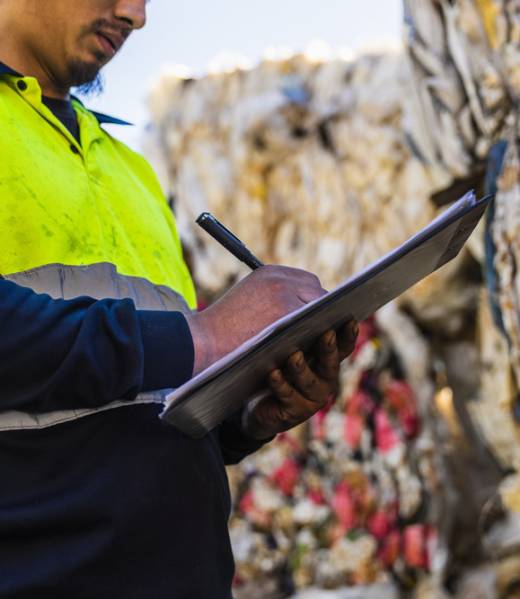 Truck-unloading-plastic-waste